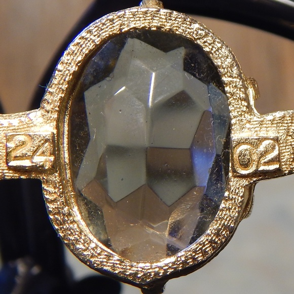 Vintage Vans Authentic Ribbon w/Smoky Stone Brooch - Picture 3 of 8